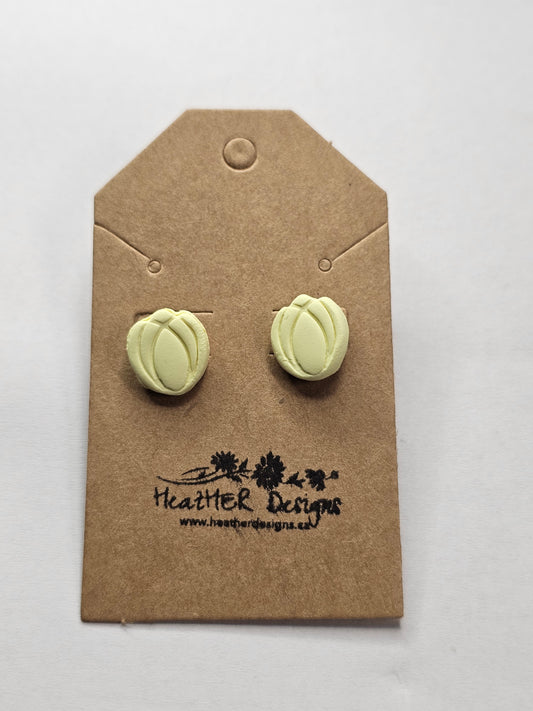 Tulip Button Earring on Studs (Various Colours)