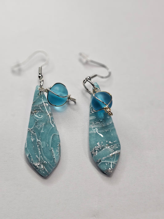 'Aquamarine' Hook Earring with Elegant Bauble