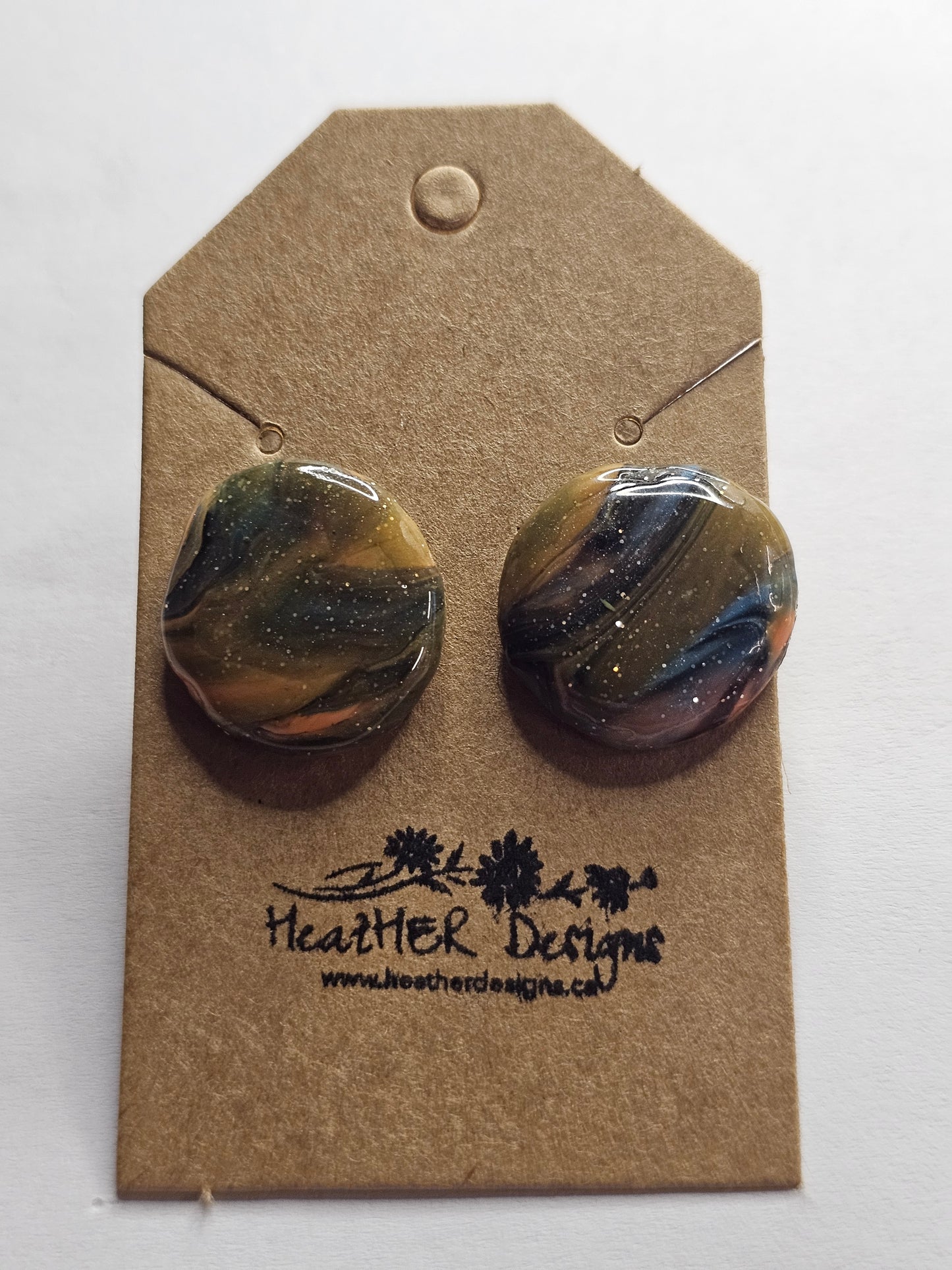 Large Button GALaxy Earrings