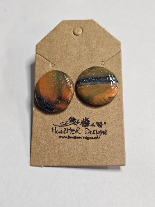 Large Button GALaxy Earrings