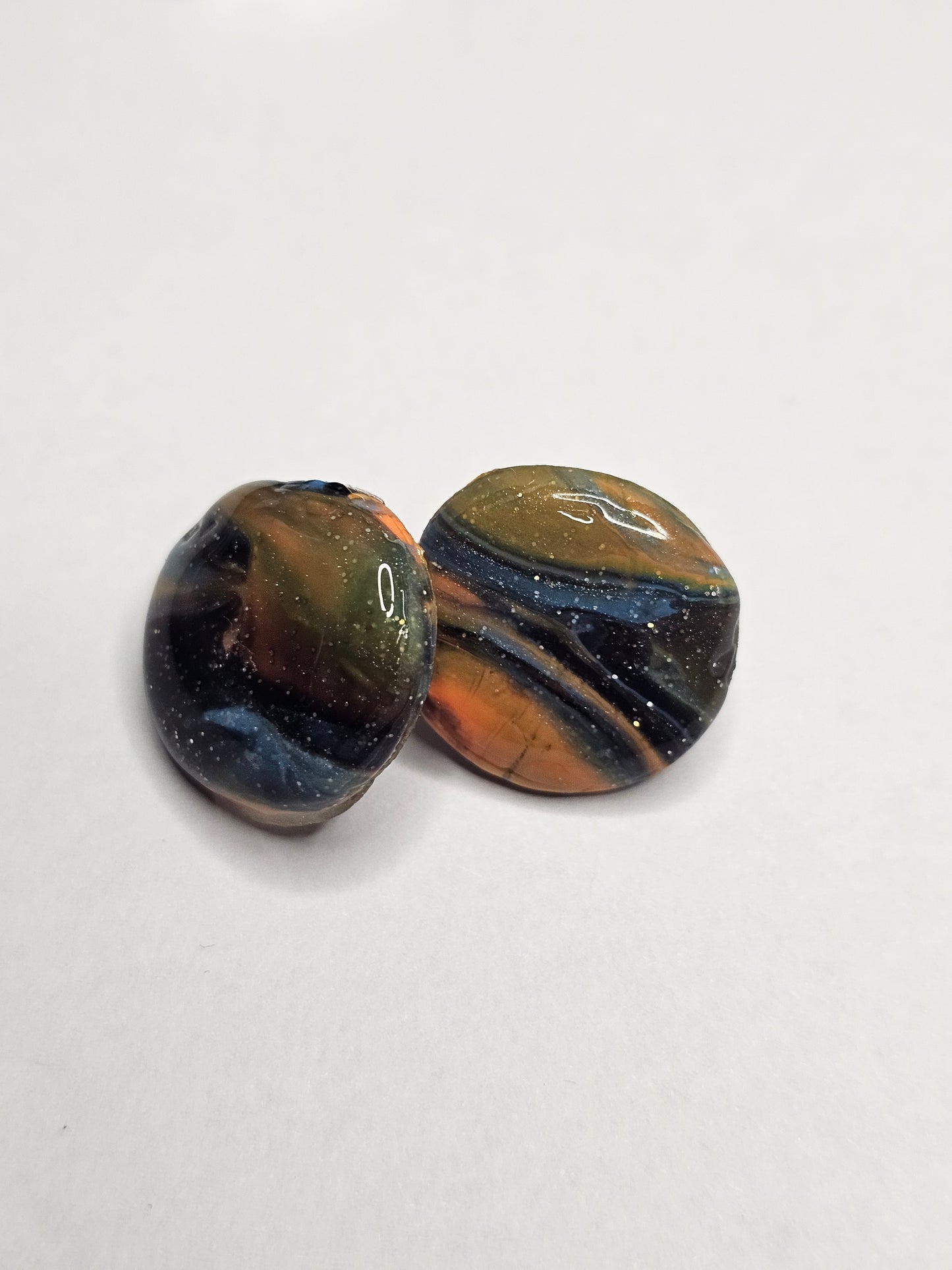 Large Button GALaxy Earrings