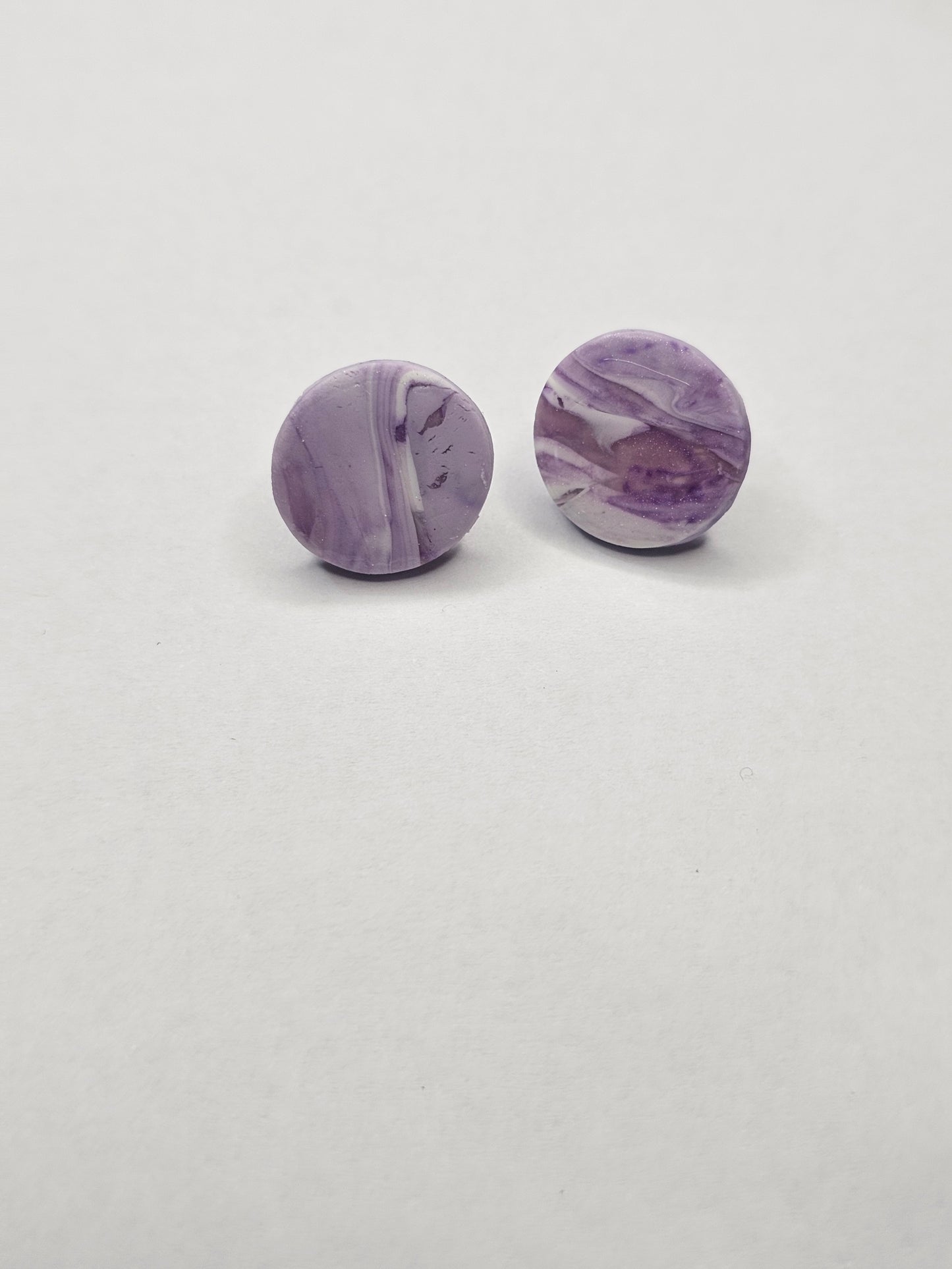 Large Abstract Gumdrop Earrings (Purple/White)