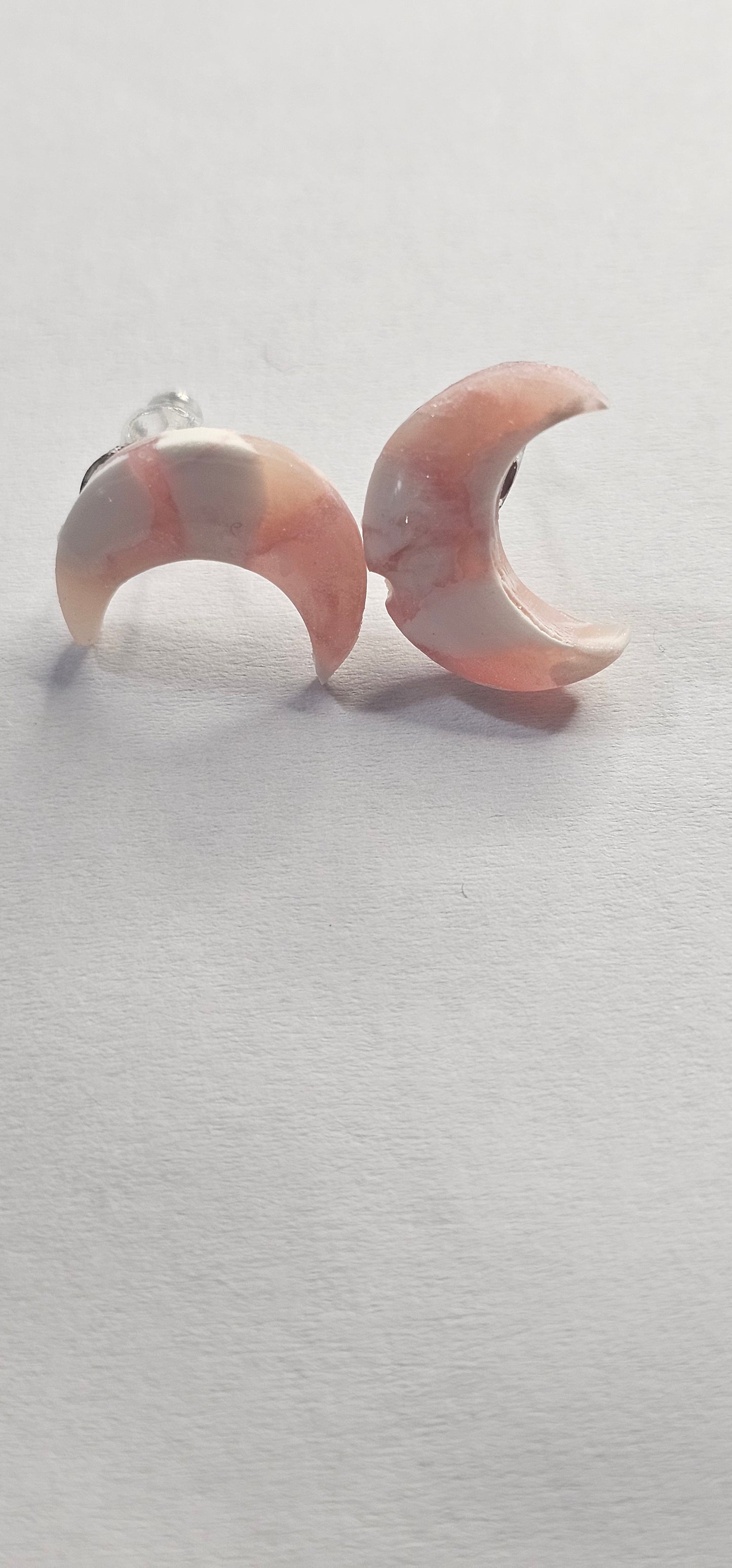 Abstract Pink Moon Earrings