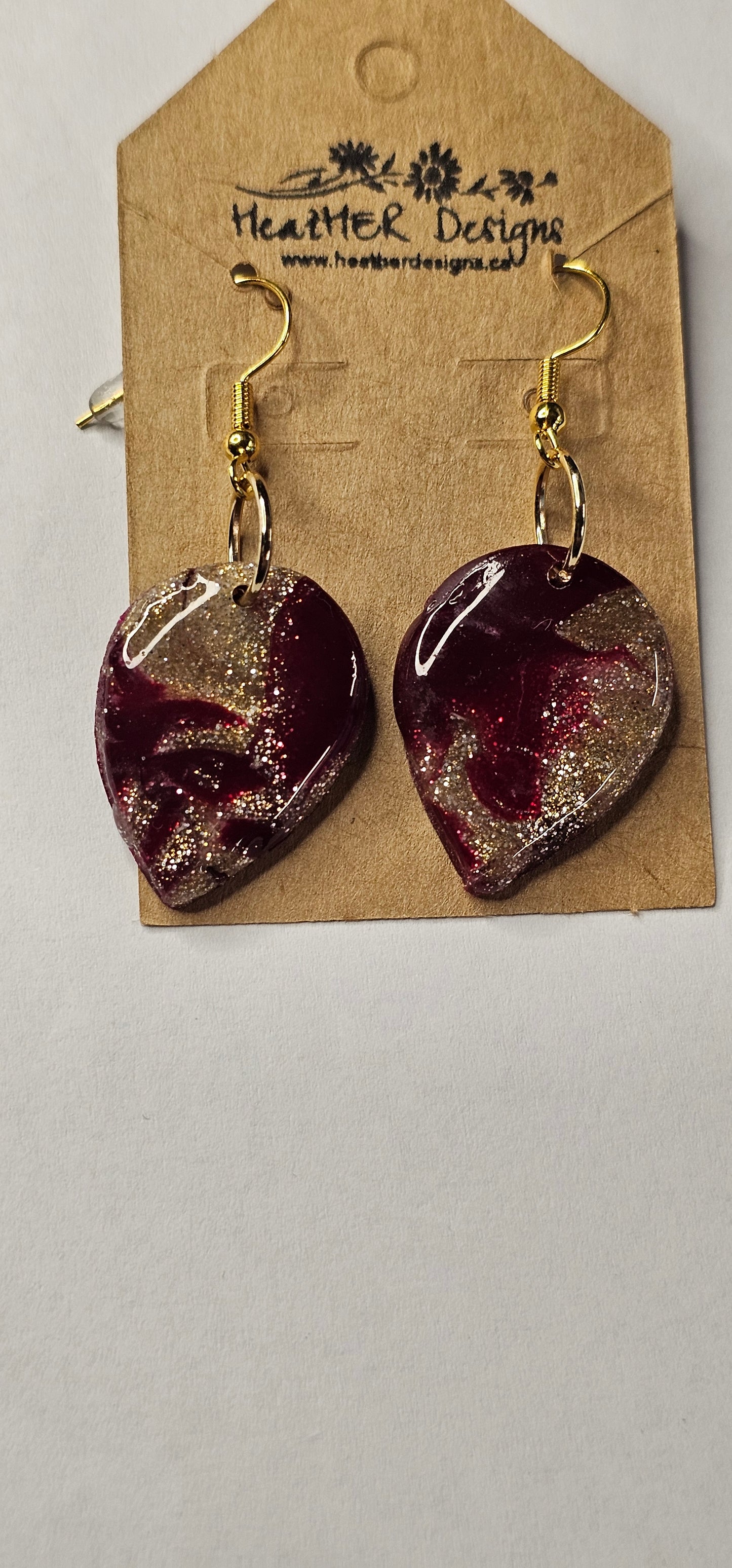 Abstract Glitter Teardrop Earrings (Various Styles)