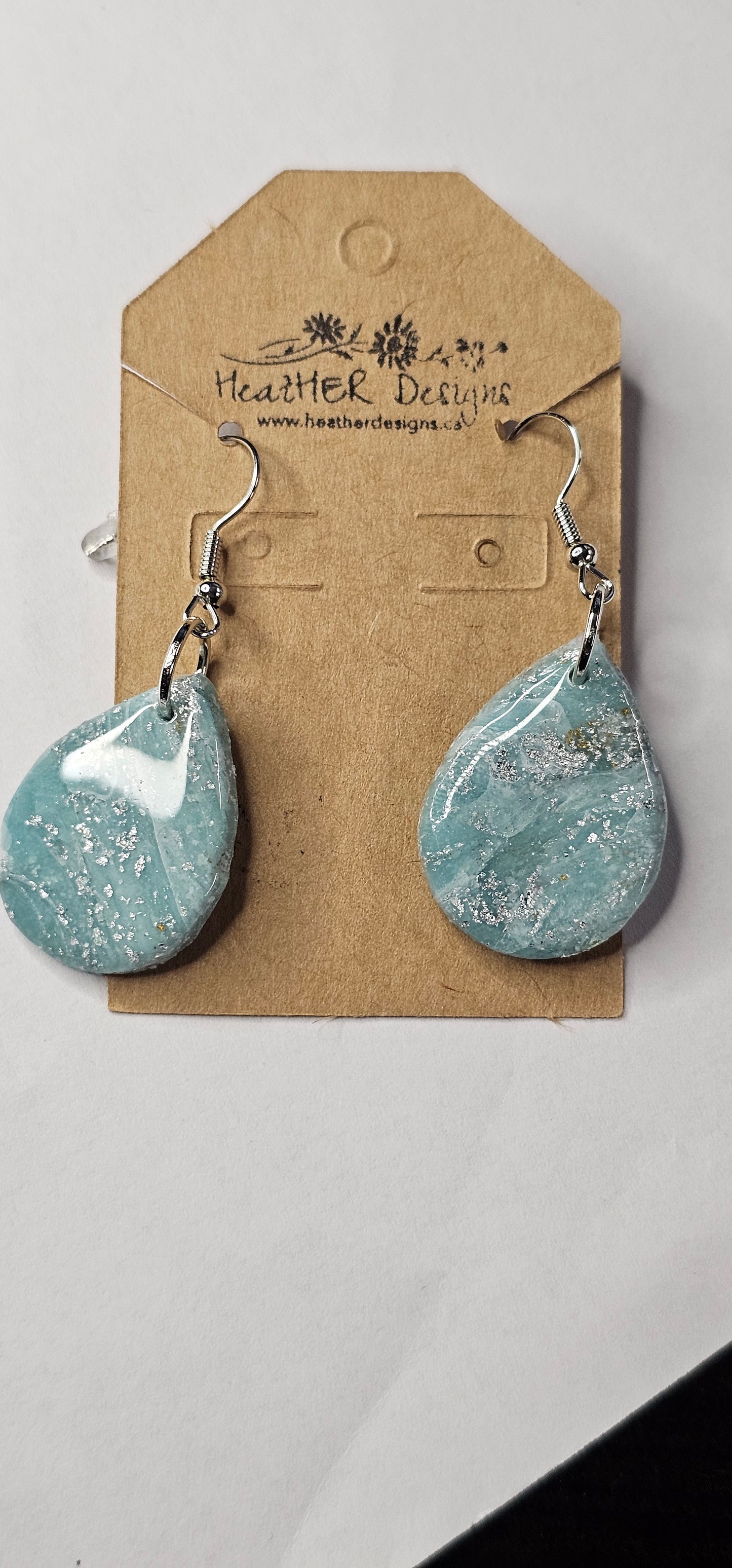 Abstract Glitter Teardrop Earrings (Various Styles)