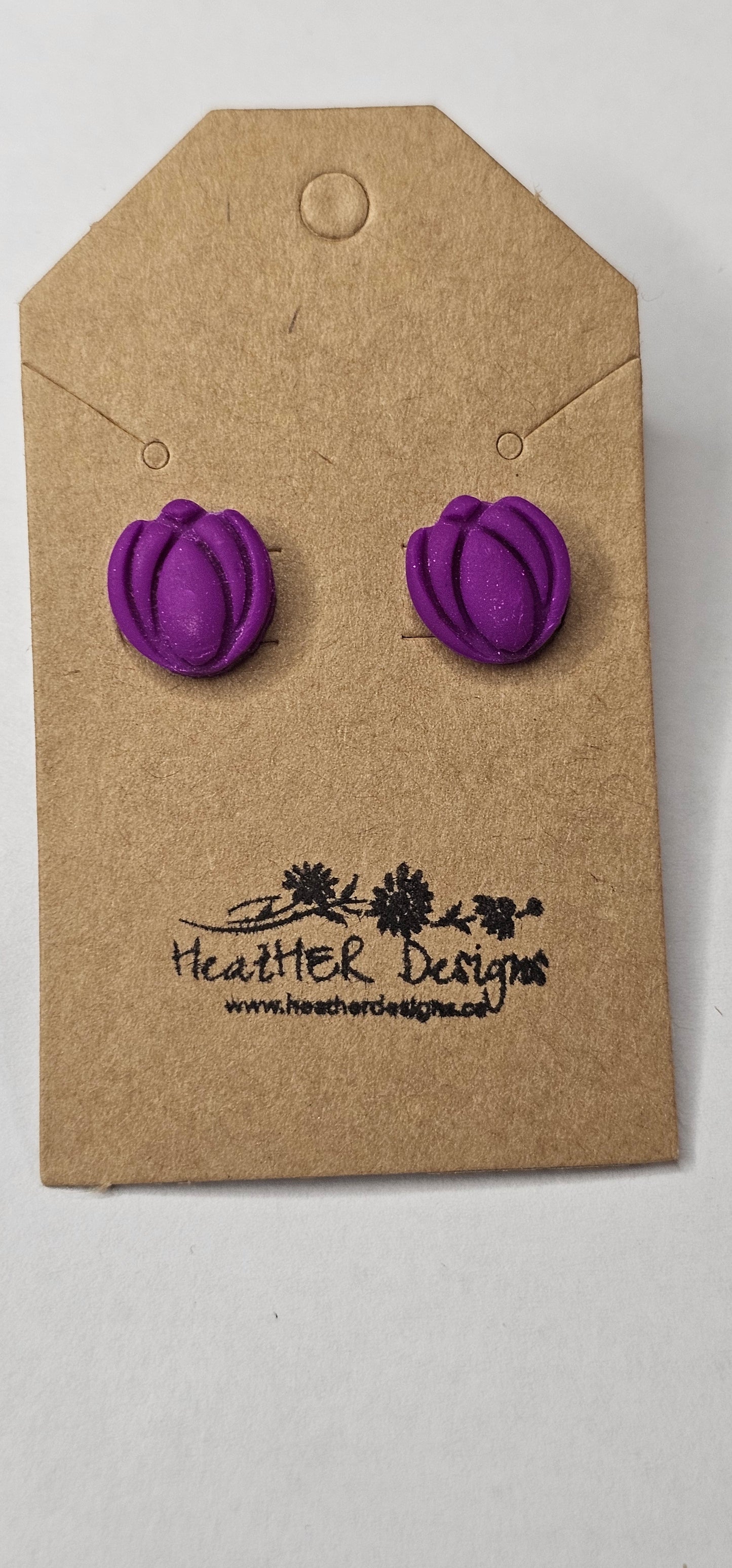 Tulip Button Earring on Studs (Various Colours)