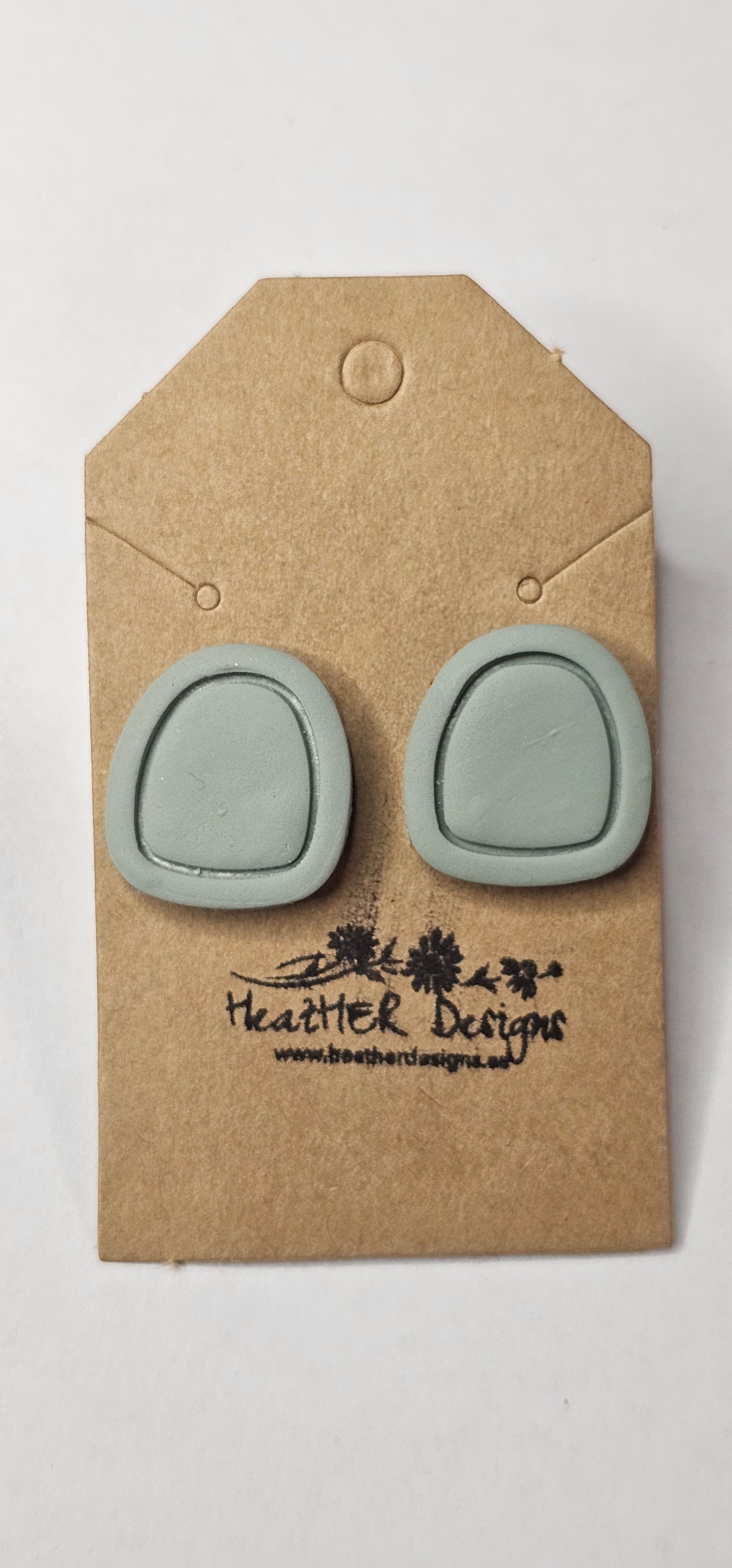 Imprinted Clay Tab Earrings (Various Colours)