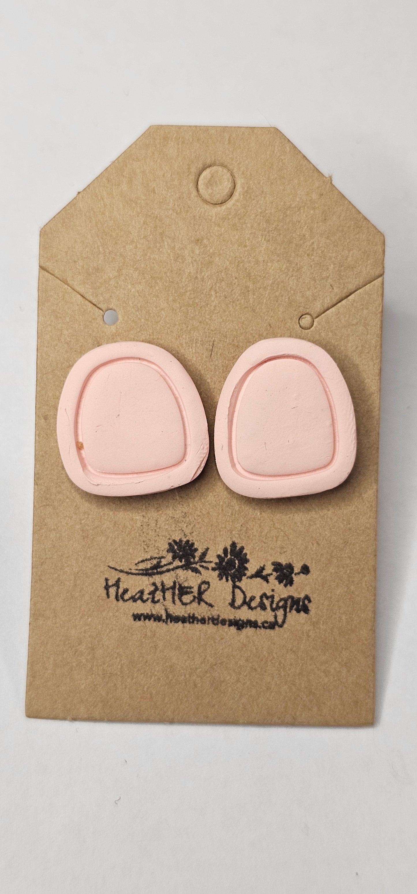 Imprinted Clay Tab Earrings (Various Colours)