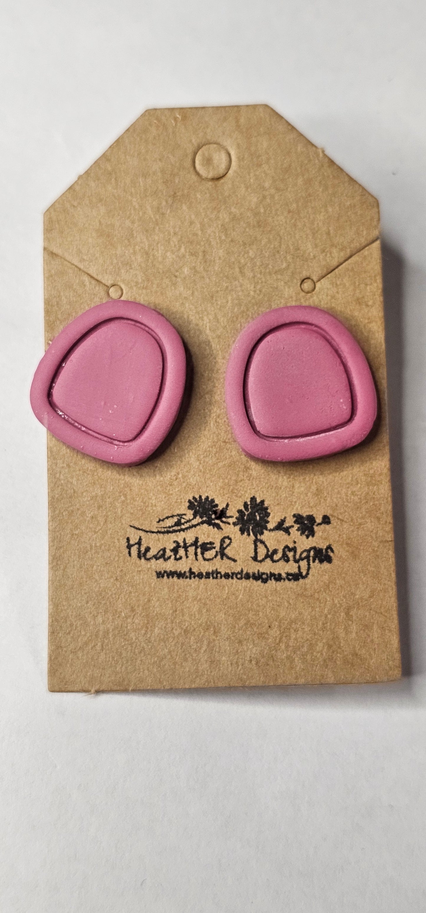 Imprinted Clay Tab Earrings (Various Colours)