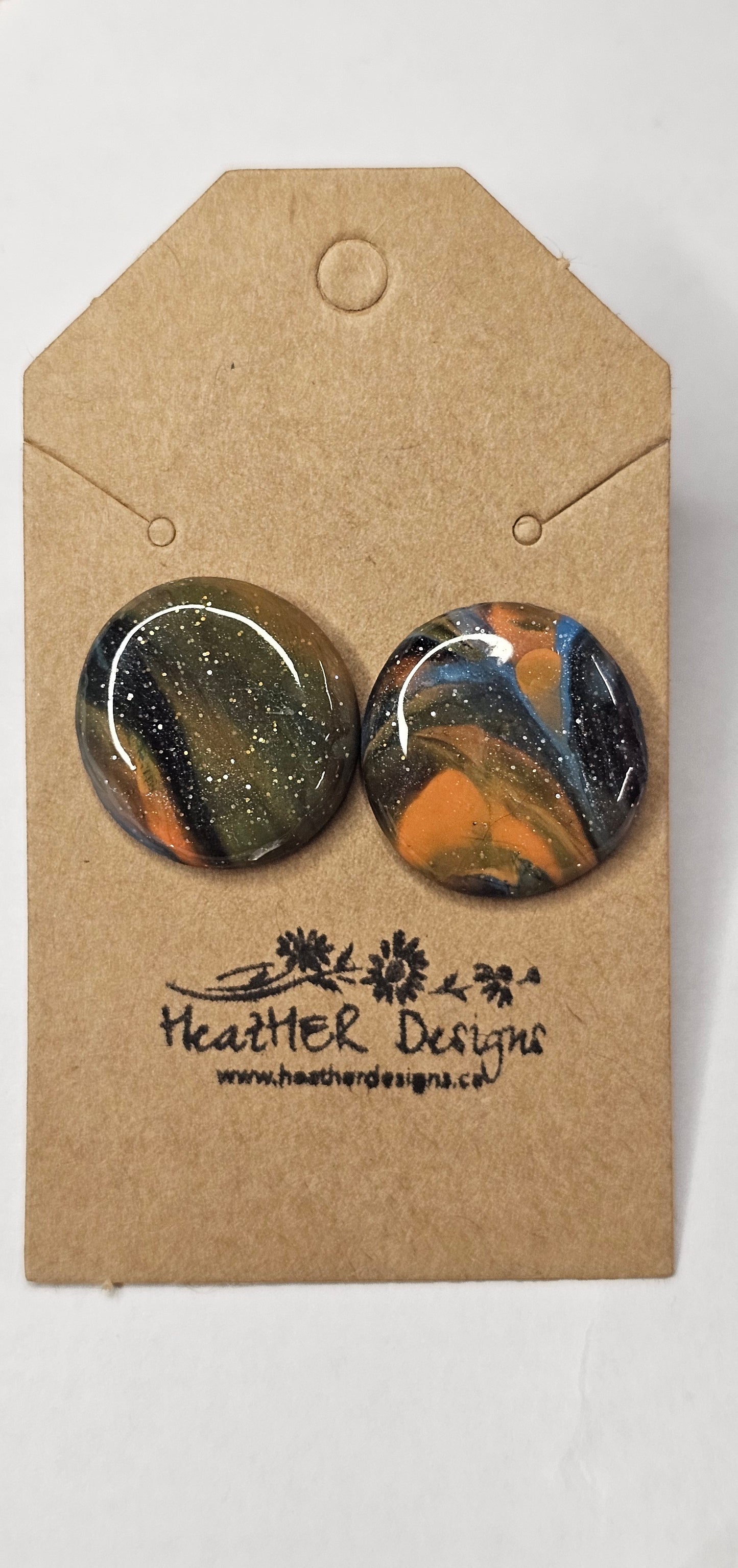 Large Button GALaxy Earrings