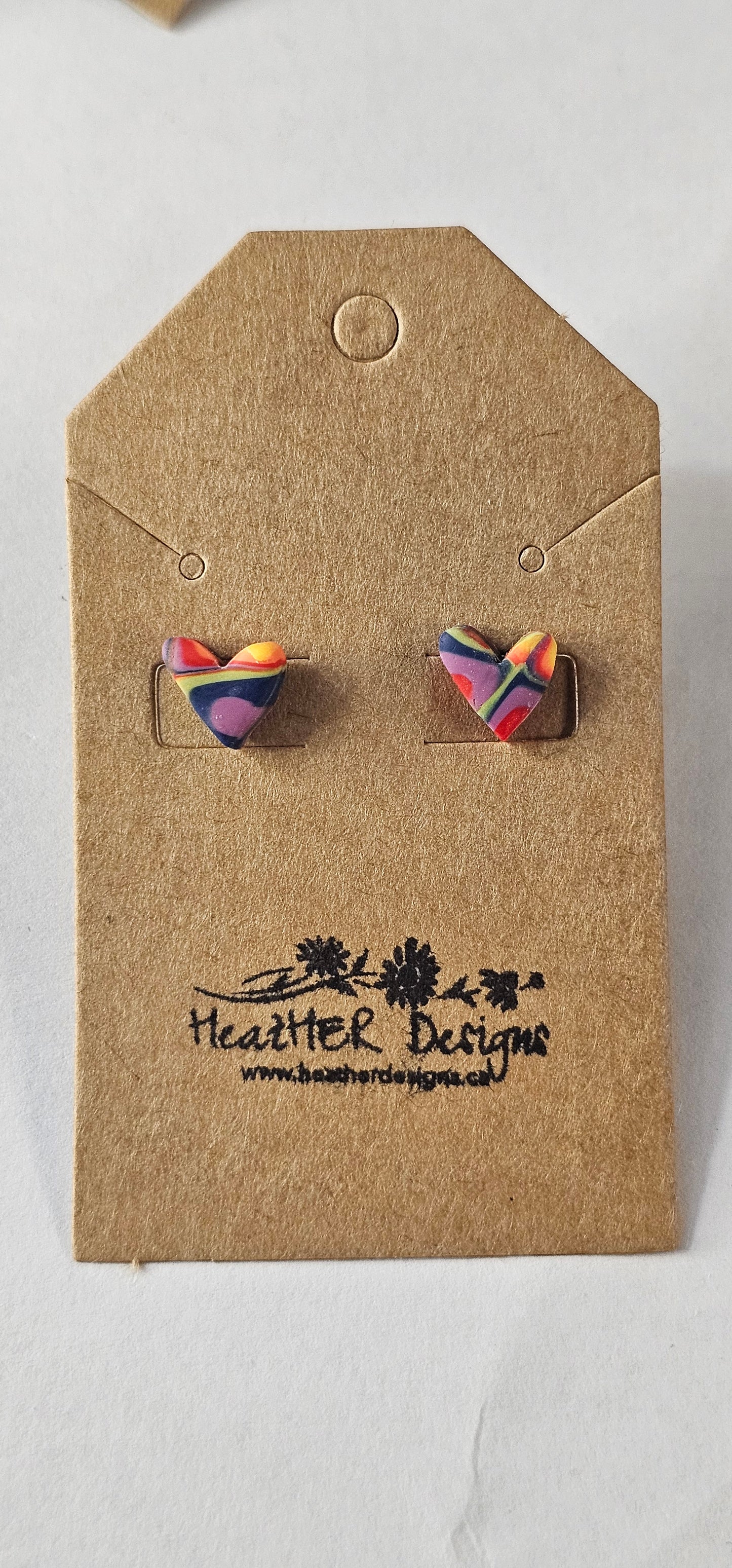 Mini Heart Earrings (Various Colours)