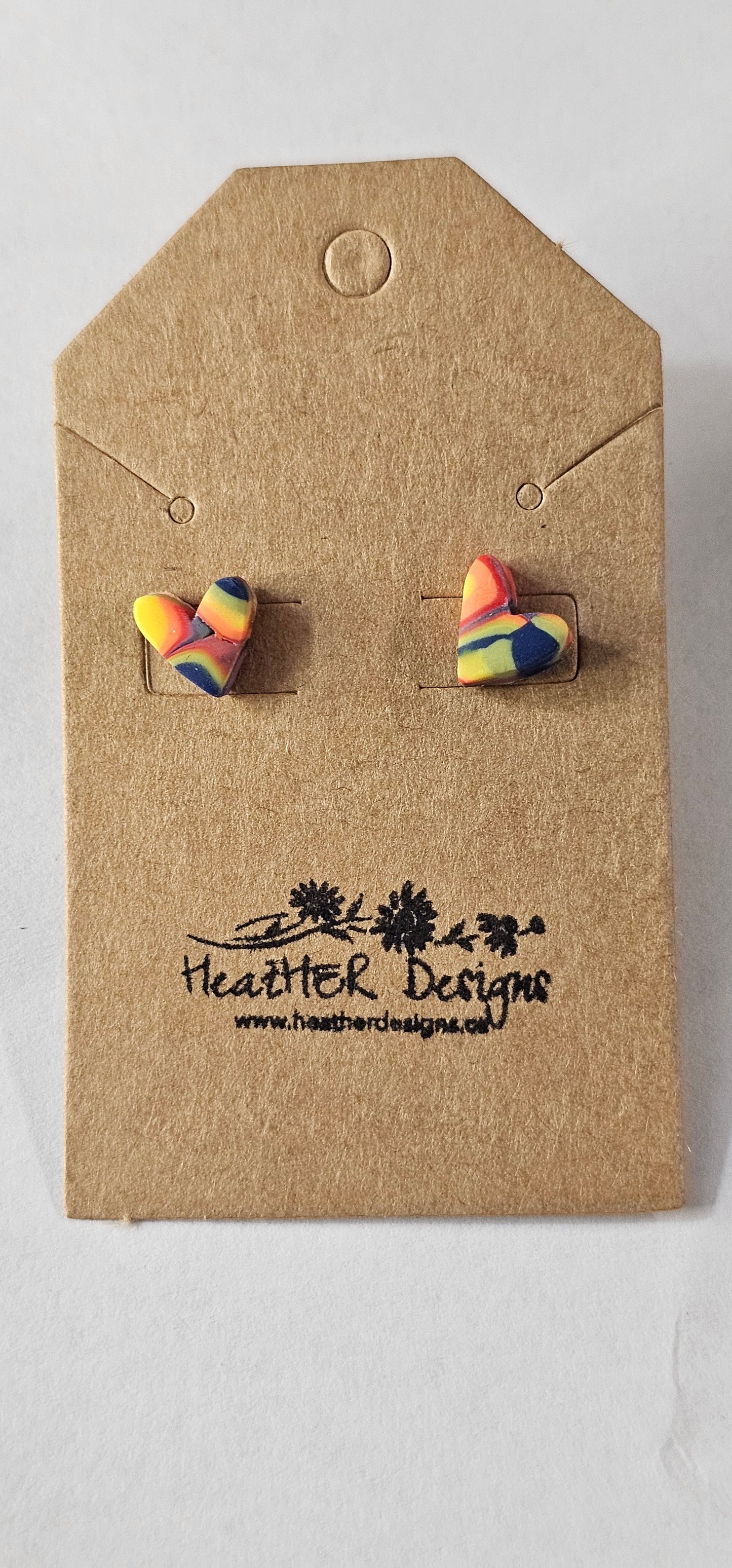 Mini Heart Earrings (Various Colours)