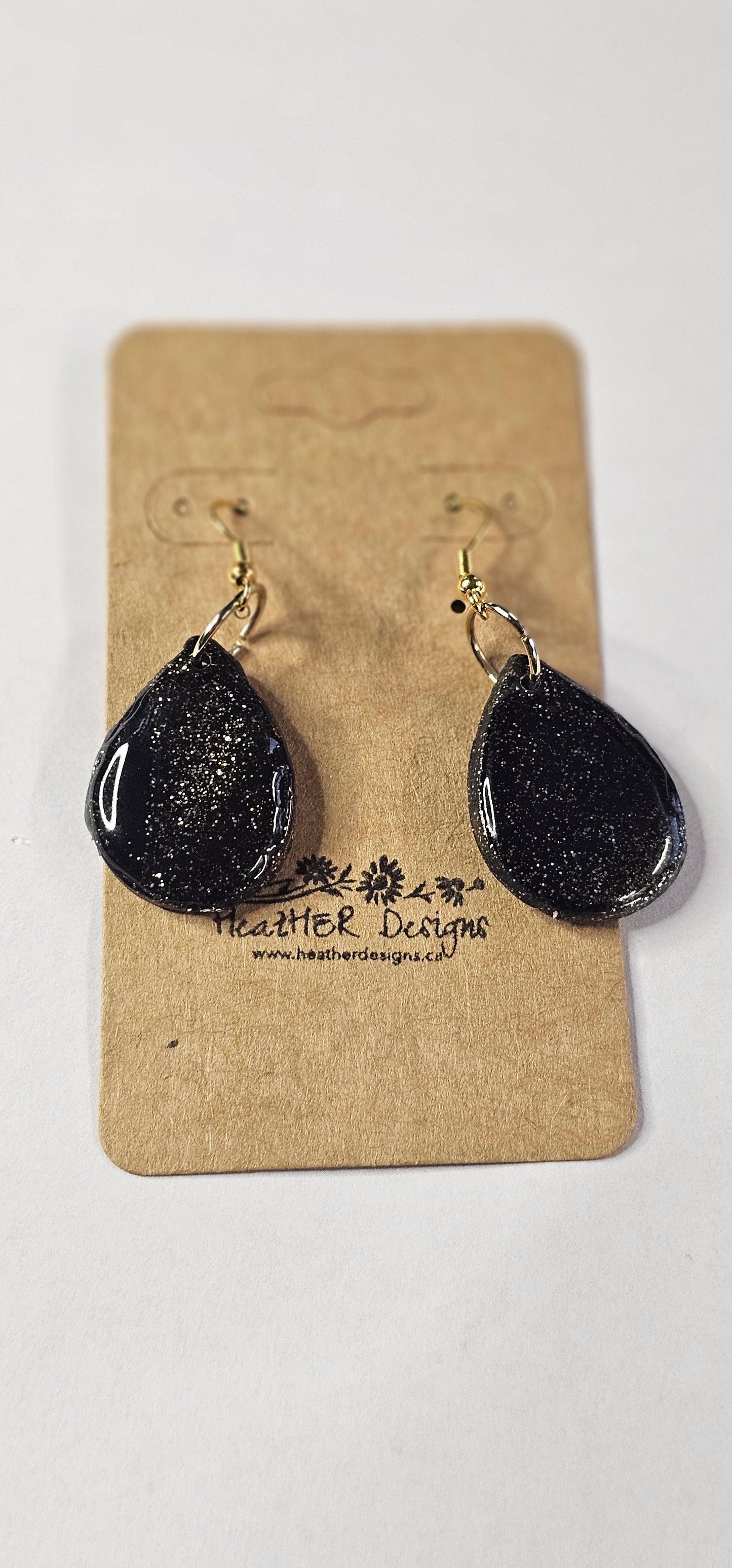 Abstract Glitter Teardrop Earrings (Various Styles)