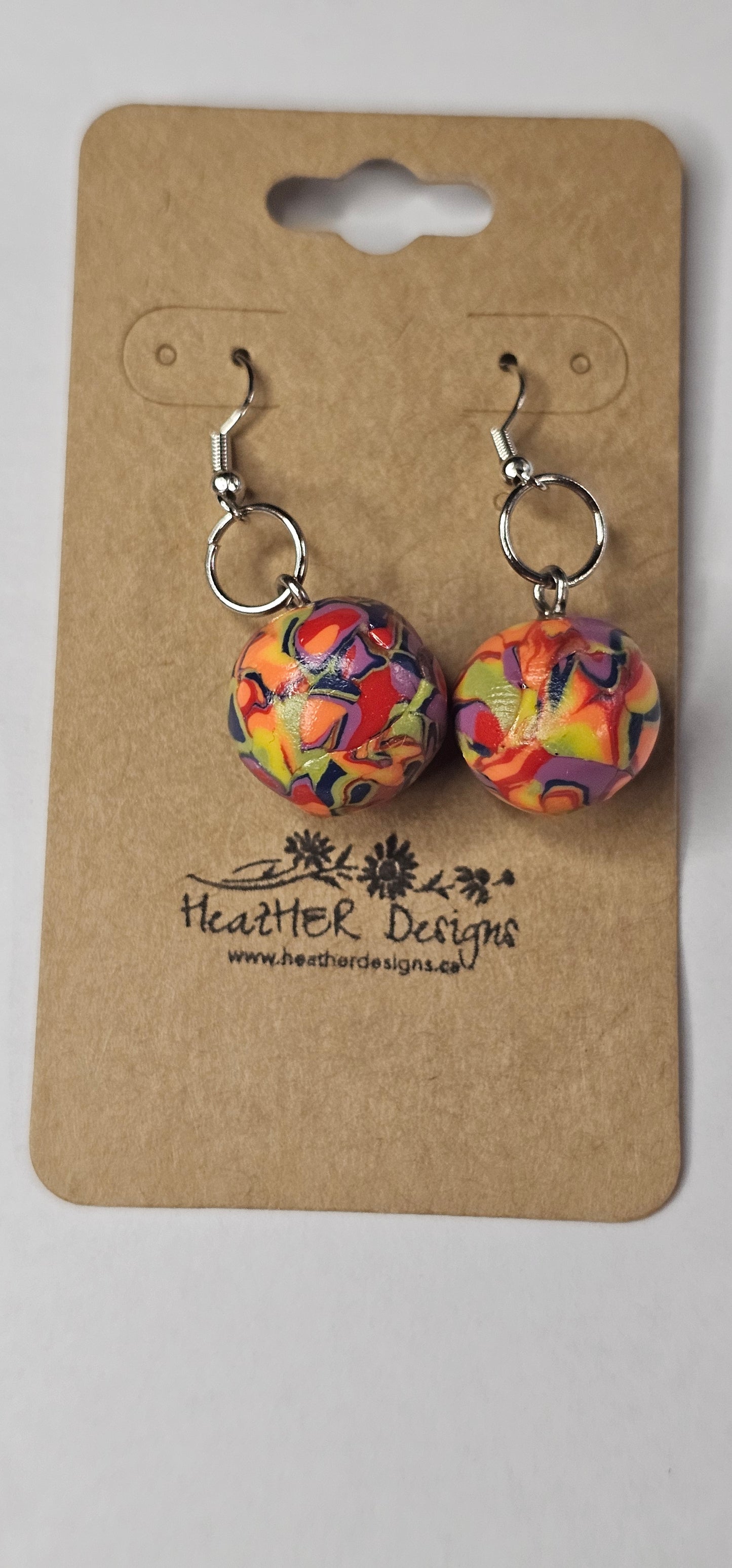 Rainbow Ball Hook Earrings (Various Patterns)