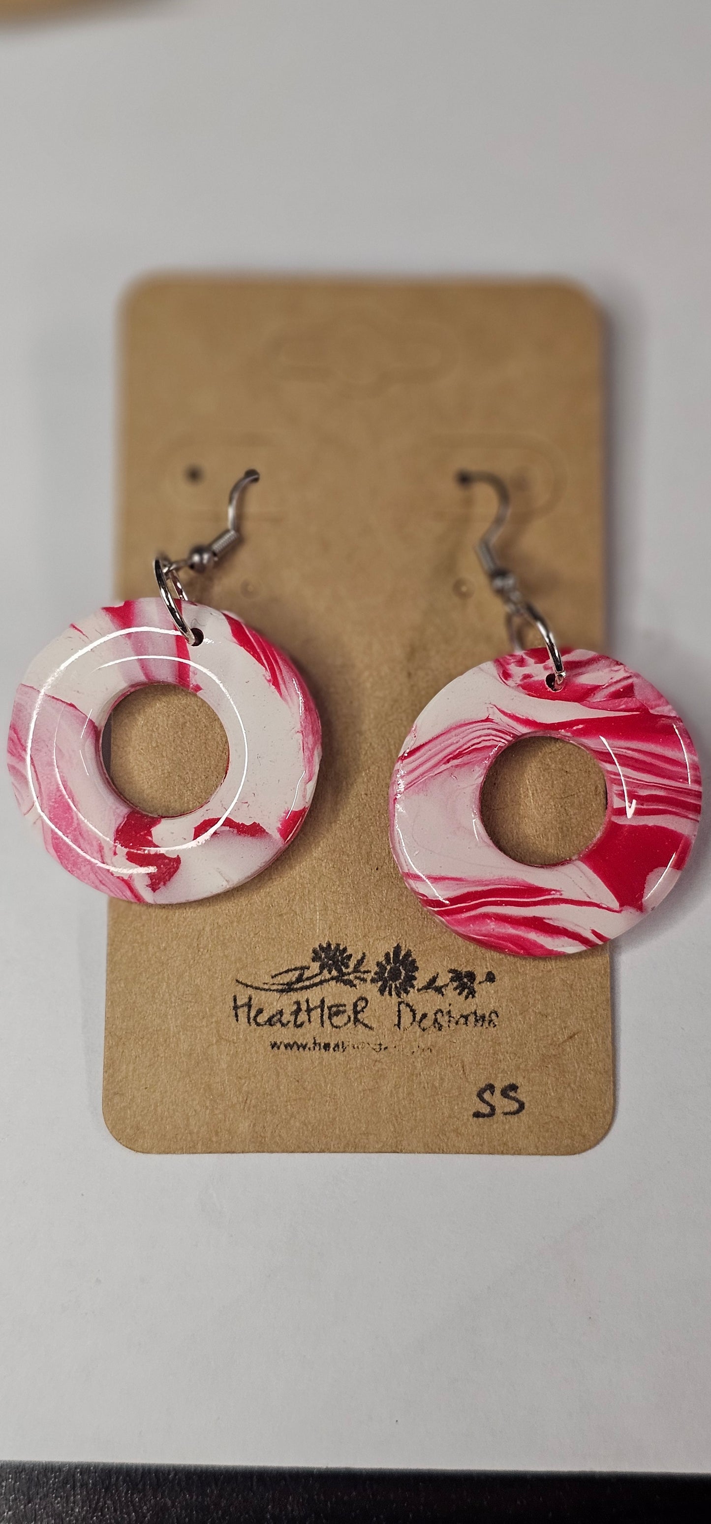 Abstract Circle 'Marble' Dangle Earrings (Various Options)